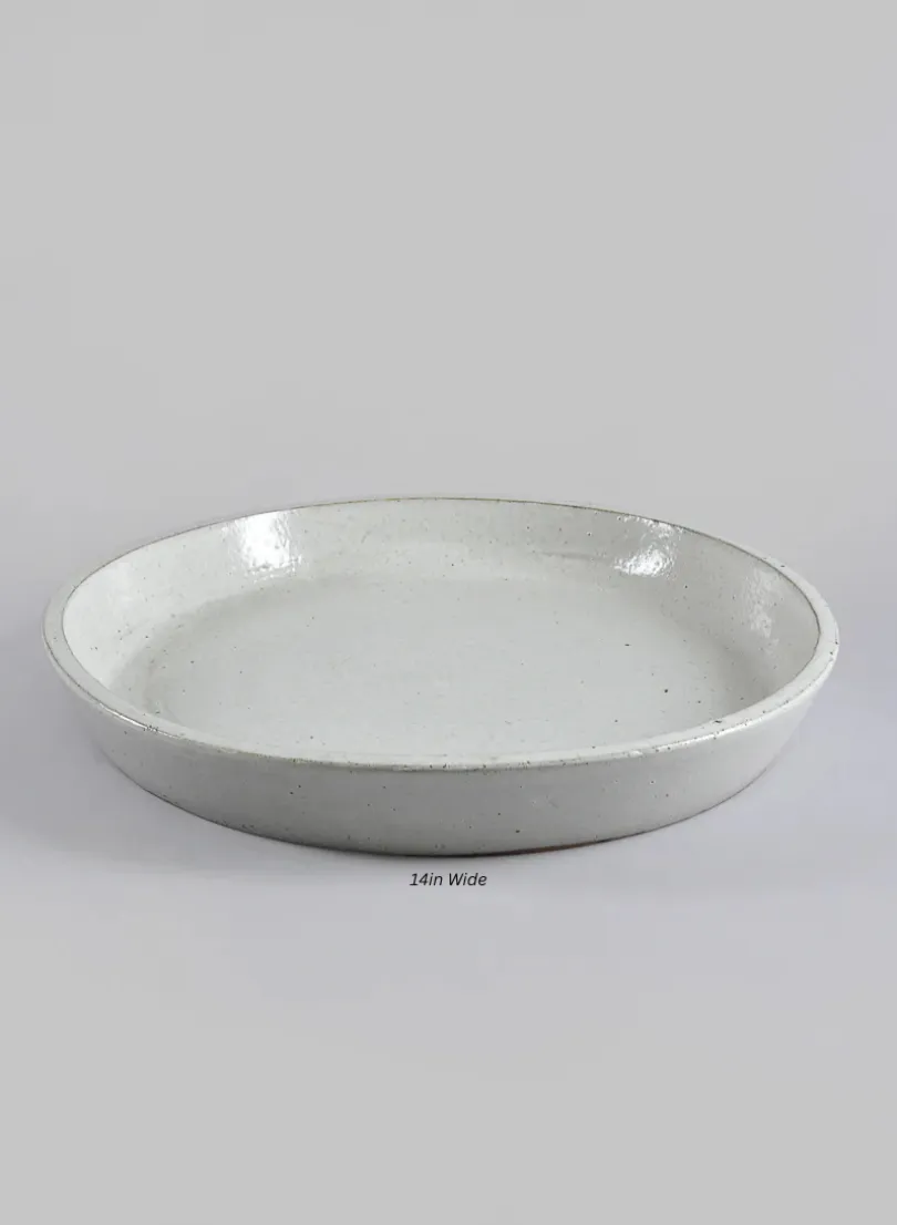 White Clay & Ceramic Saucer