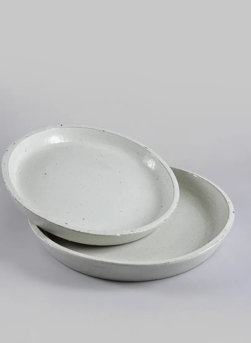 White Clay & Ceramic Saucer