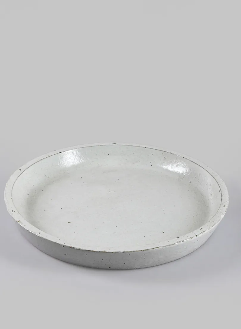 White Clay & Ceramic Saucer