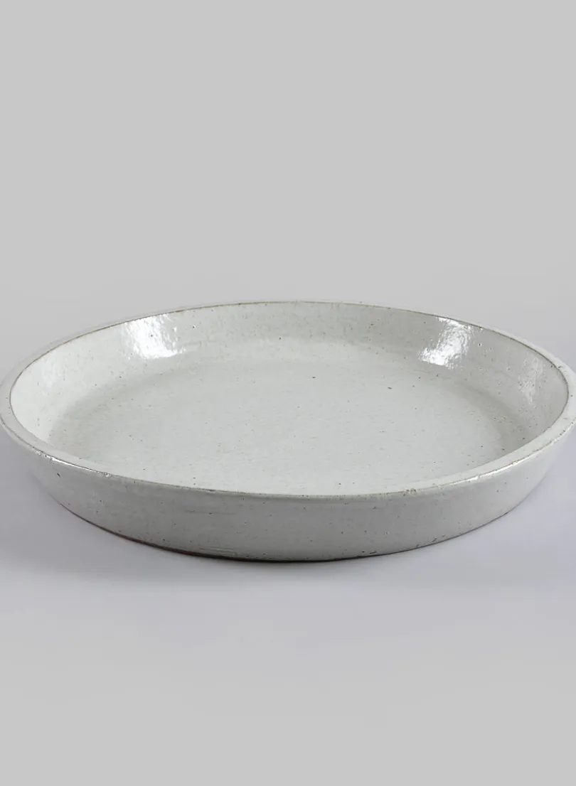 White Clay & Ceramic Saucer