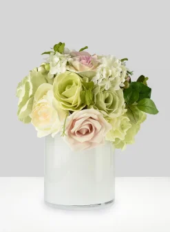 White Cylinder Glass Vases