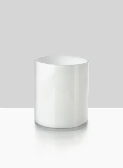 White Cylinder Glass Vases