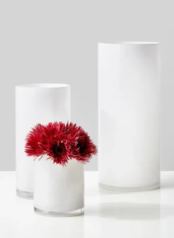 White Cylinder Glass Vases