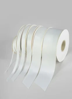 White Double Faced Satin Ribbon 50 Yard Spool