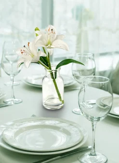White Lilies in Milk Bottle Vase, Set of 2