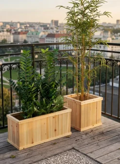 Windham Outdoor Square Wood Planter Box