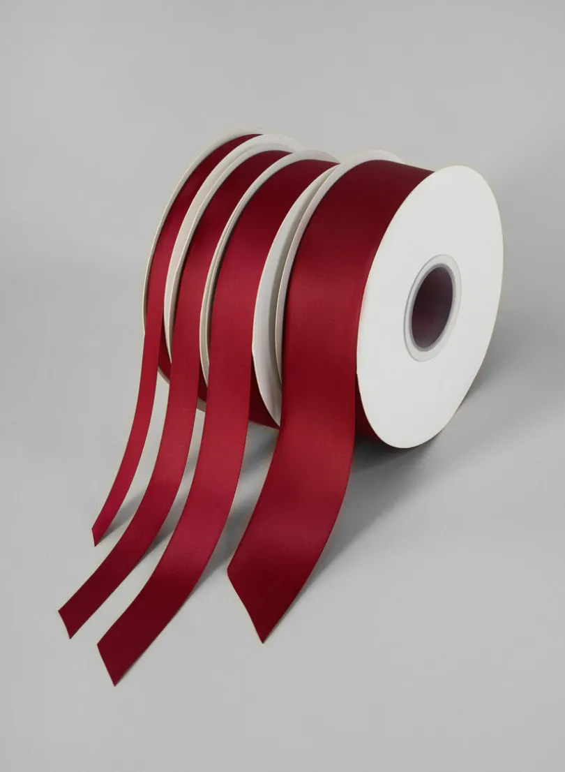 Wine Double Faced Satin Ribbon 50 Yard Spool