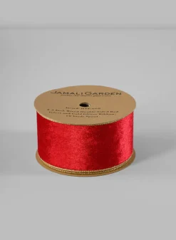 Wired Double Sided Velvet and Glitter Ribbon