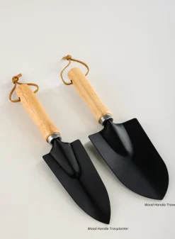 Wood Handle Tranplanter and Trowel