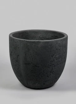 Yerevan Black Cement Stone Egg Pot