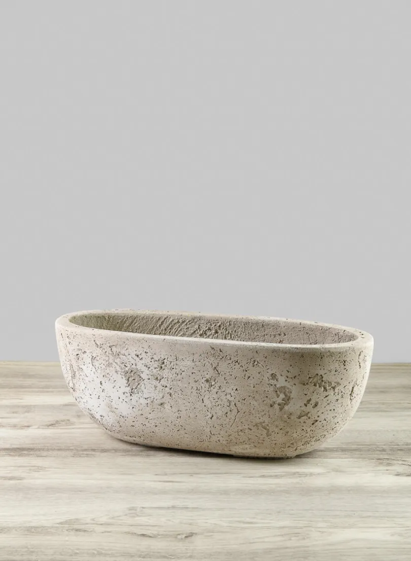 Yerevan Natural Cement Stone Oval Planters