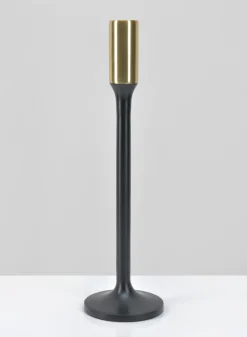Zaragoza Black & Gold Metal Candlestick