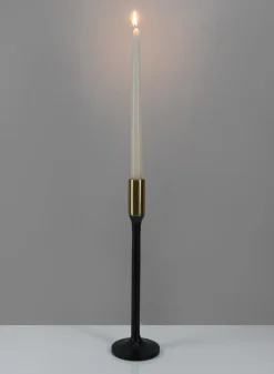Zaragoza Black & Gold Metal Candlestick