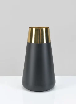 Zaragoza Stainless Steel Black & Gold Vase