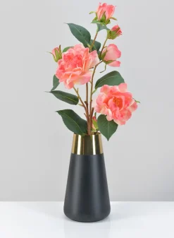 Zaragoza Stainless Steel Black & Gold Vase